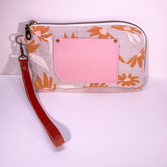 Yarrow Wristlet - Around the Bend in Natural with Pink Leather Pocket #8