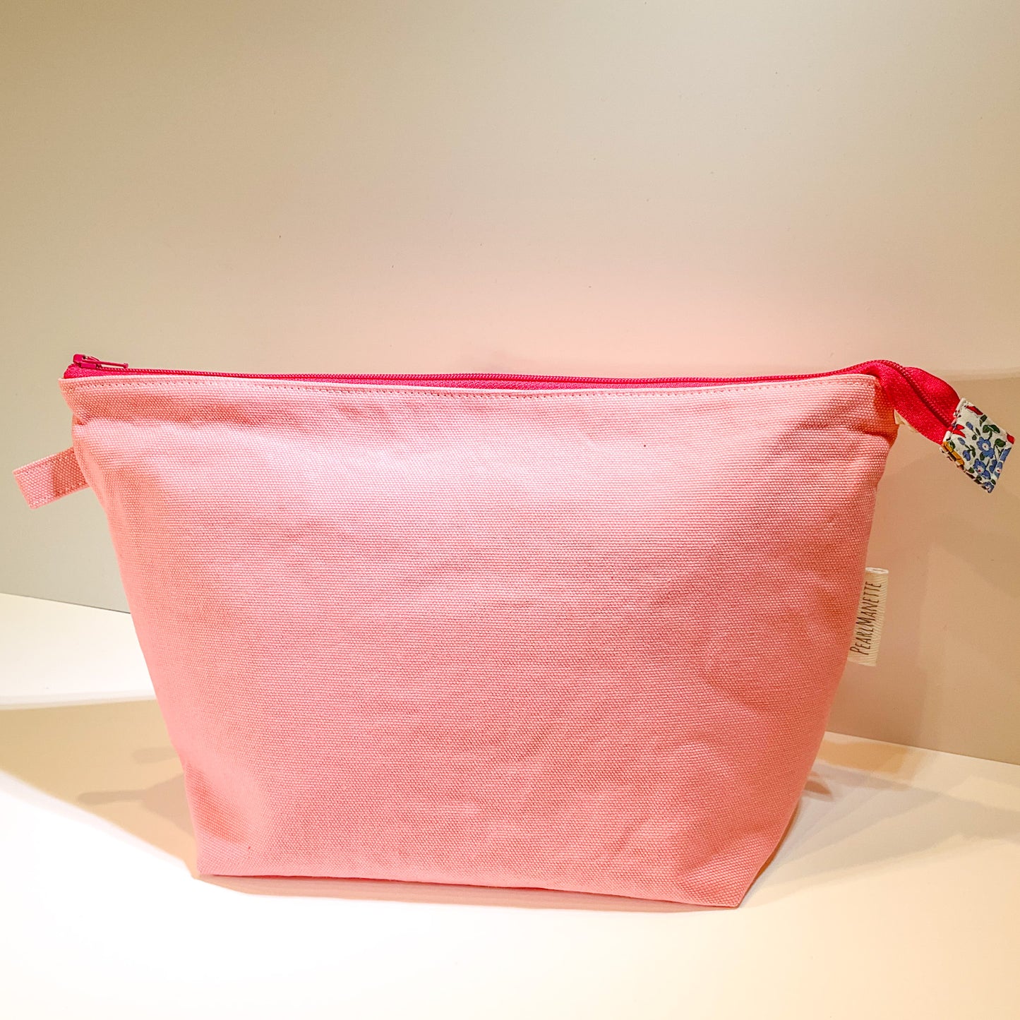Esme Project Bag - Medium - Big Sur Pink Canvas/Liberty of London English Garden Collection