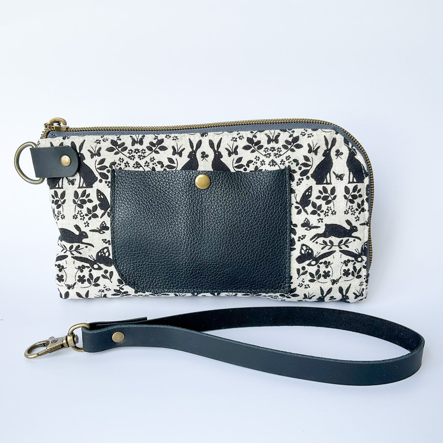 Yarrow Wristlet - Butterflies & Rabbits in Natural #1