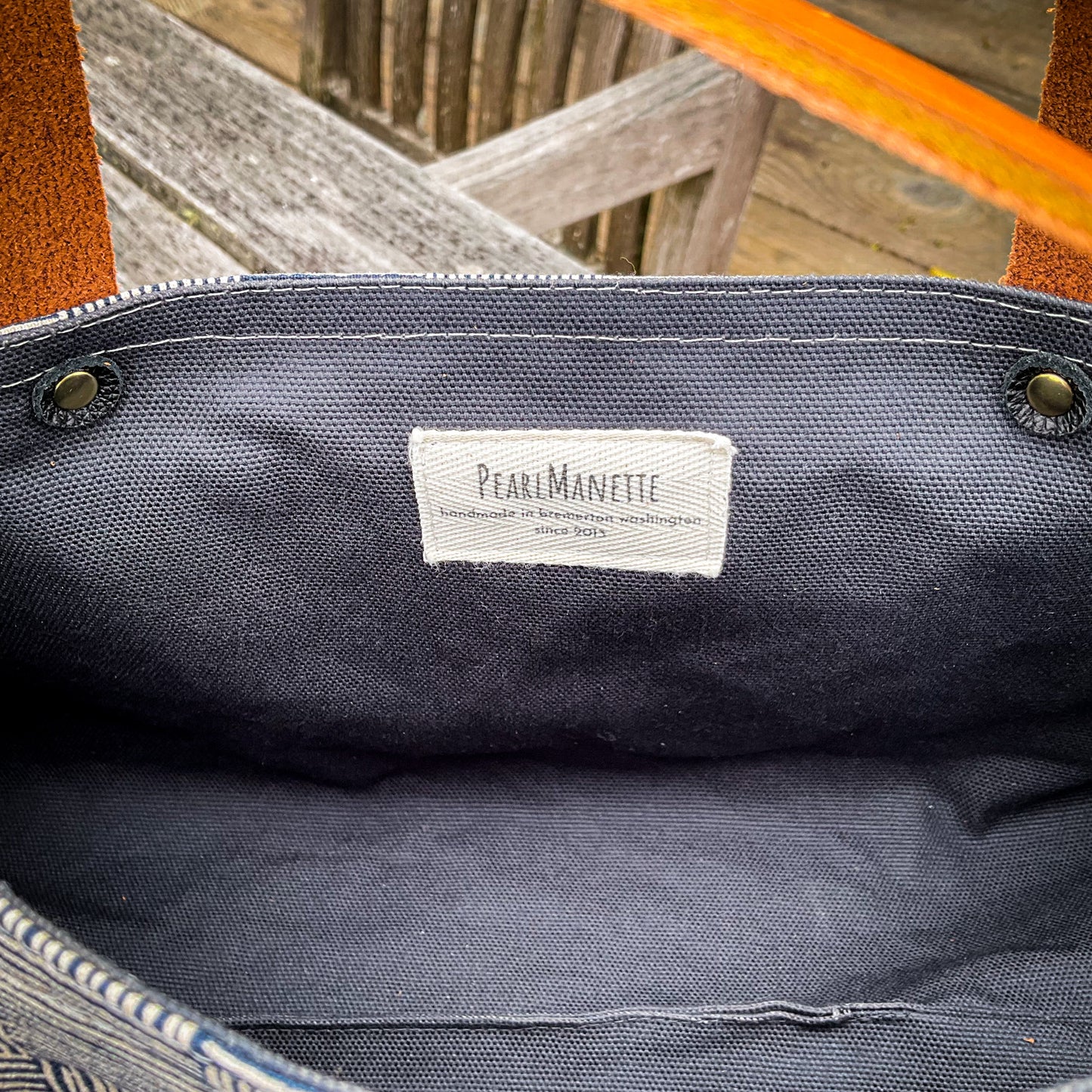 Gus Tool Bag - Rosa Floral - Navy Canvas/Olive Waxed Canvas